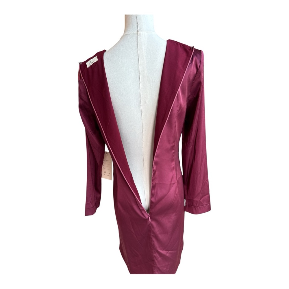 SBC5 Pink & purple ombre dress with long sleeves and tie front size small - Picture 4 of 4